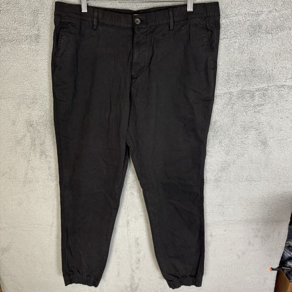 S‎ Bear Bottom Pants Mens XXL Tall Black Jogger Cotton Stretch Casual Elastic